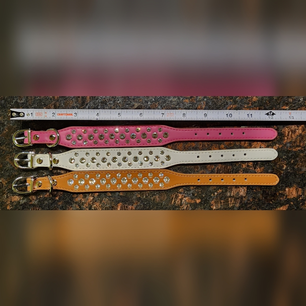 Rhinestones Dog collar set of 3